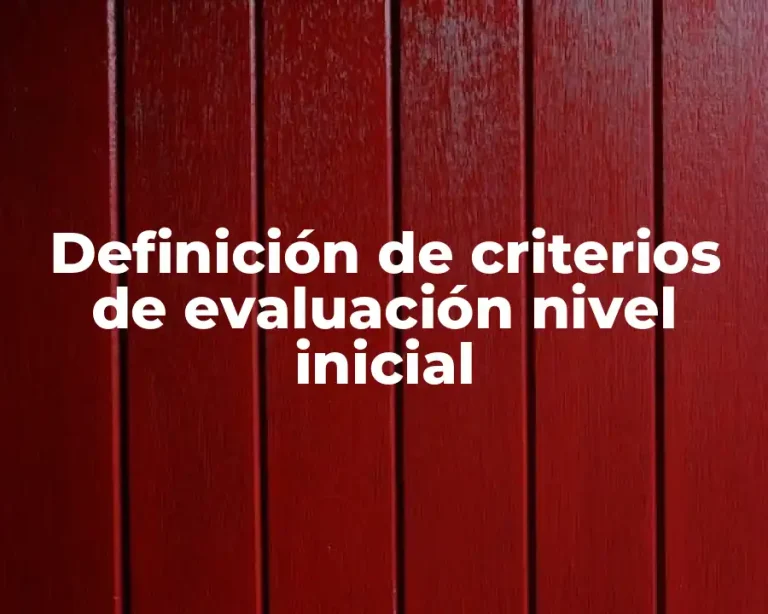 Definición de criterios de evaluación nivel inicial