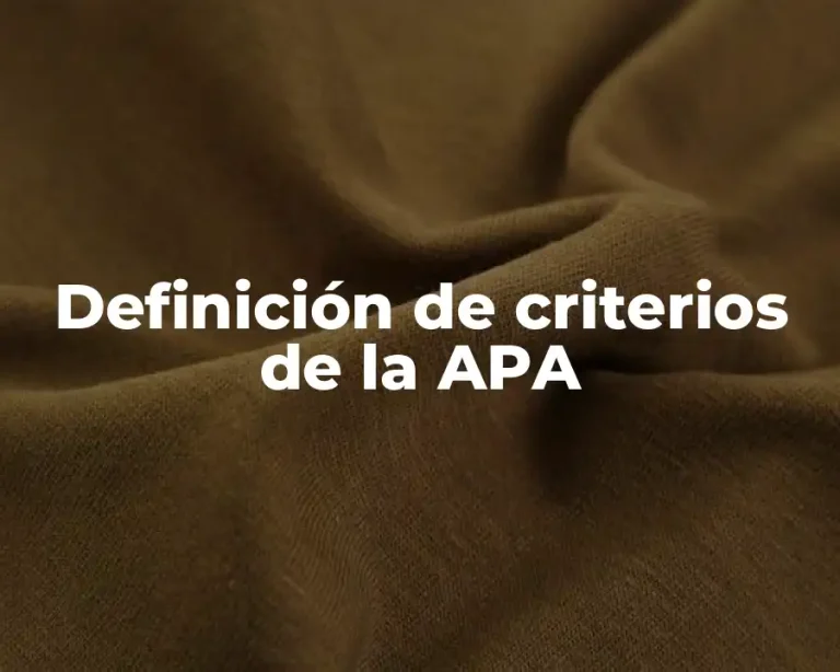Definición de criterios de la APA