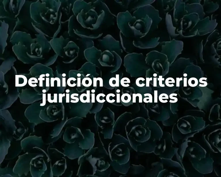 Definición de criterios jurisdiccionales