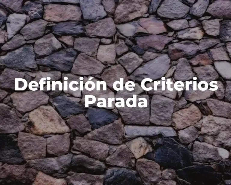 Definición de Criterios Parada
