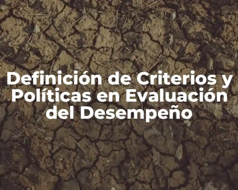 Definición de Criterios y Políticas en Evaluación del Desempeño