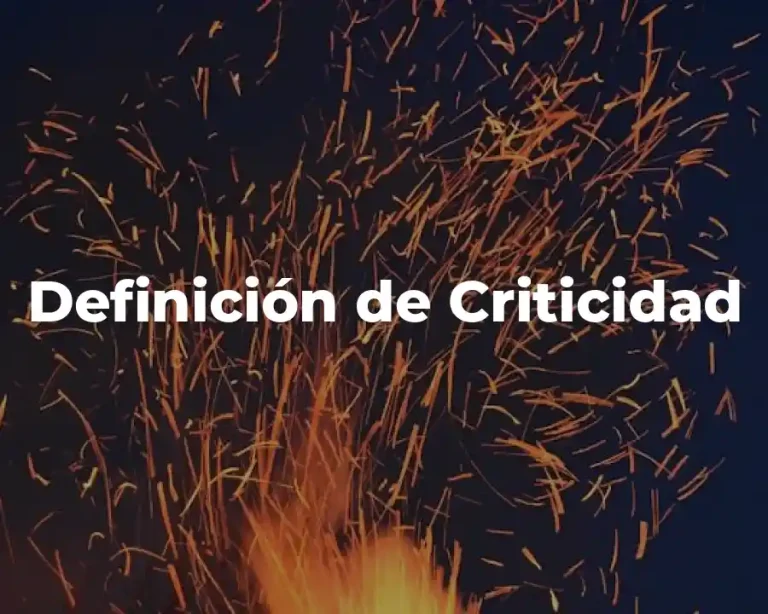 Definición de Criticidad