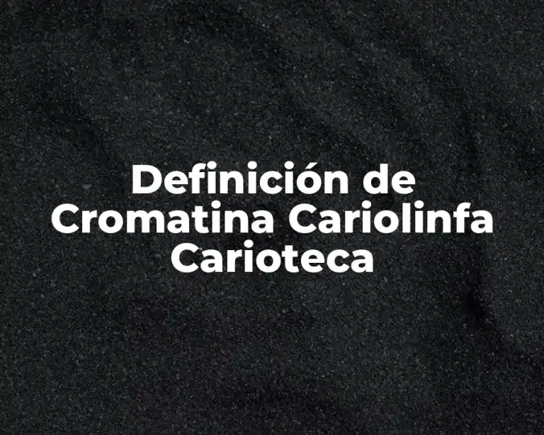 Definición de Cromatina Cariolinfa Carioteca