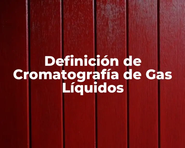 Definición de Cromatografía de Gas Líquidos
