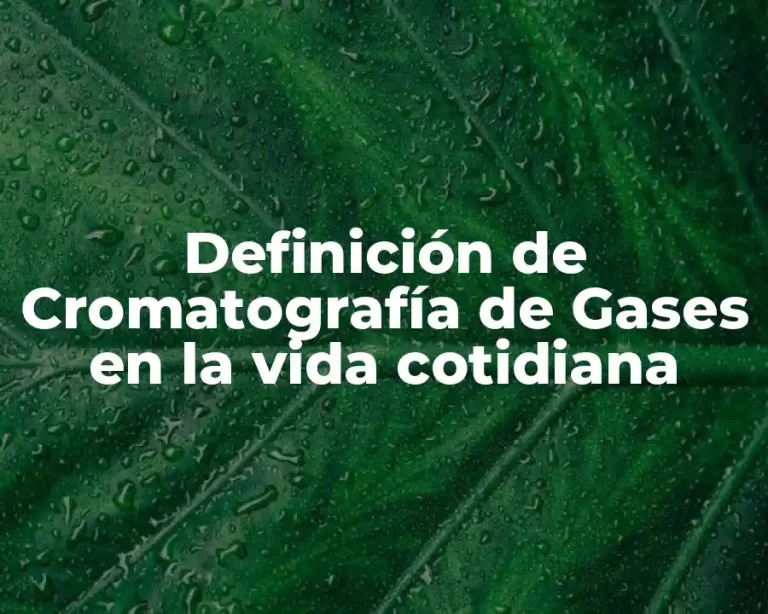 Definición de Cromatografía de Gases en la vida cotidiana