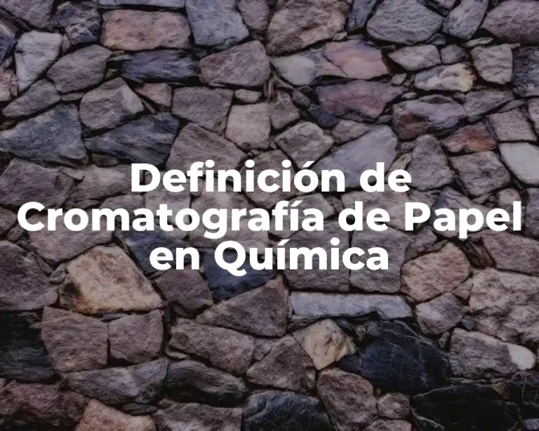 Definición de Cromatografía de Papel en Química