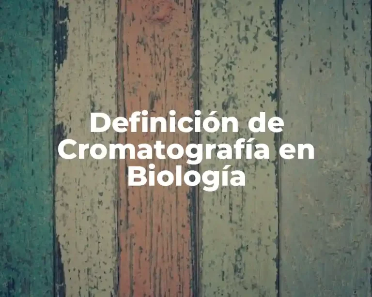 Definición de Cromatografía en Biología