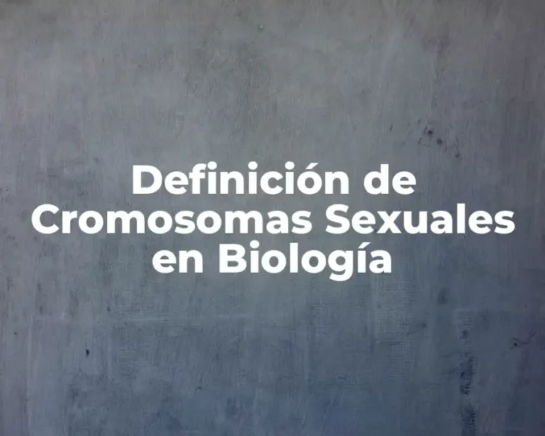 Definición de Cromosomas Sexuales en Biología