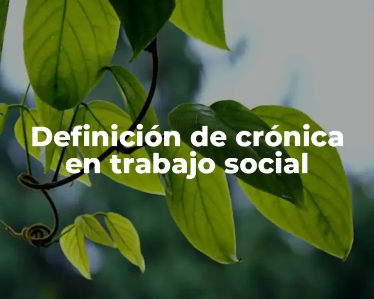 Definición de crónica en trabajo social
