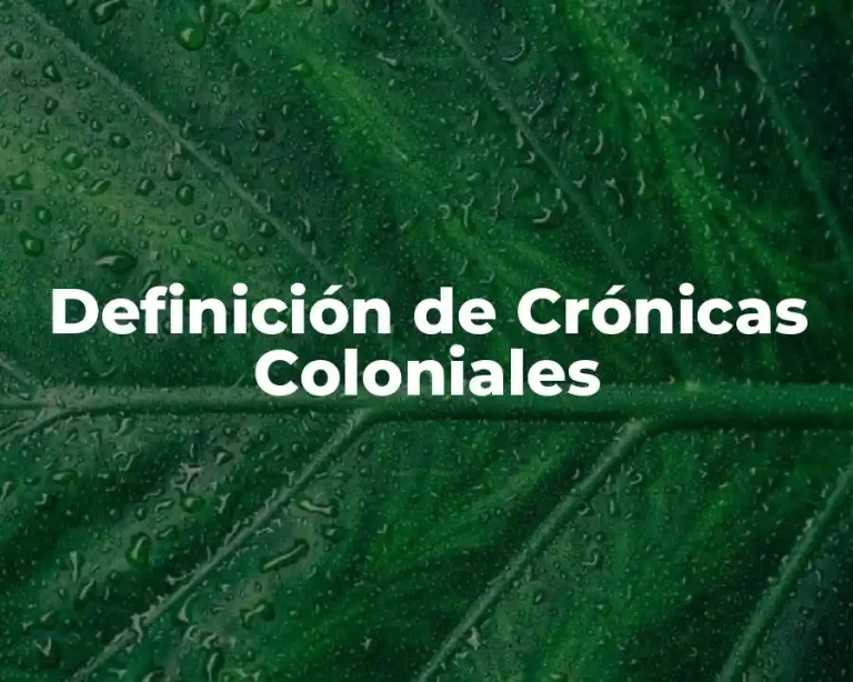 Definición de Crónicas Coloniales