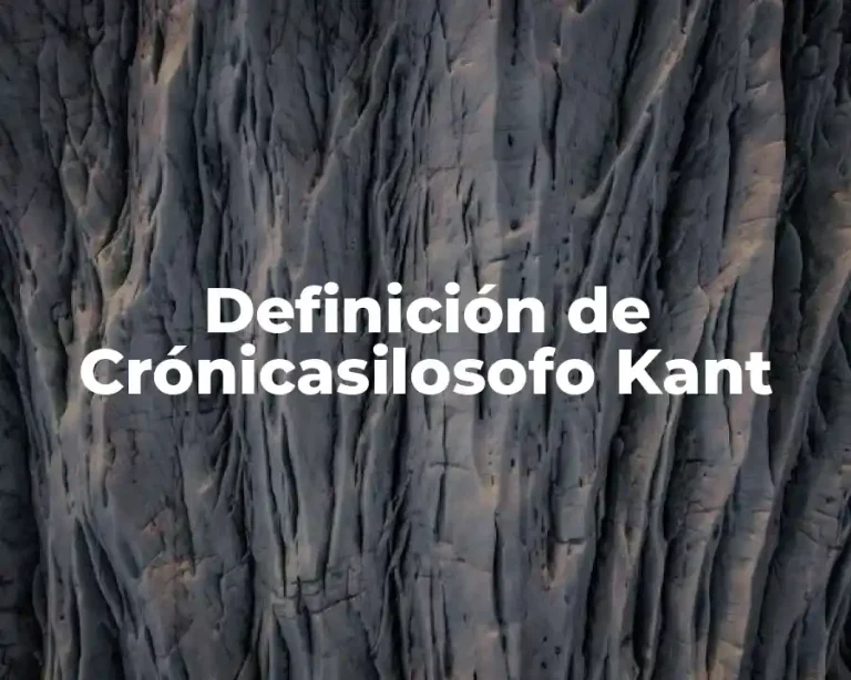Definición de Crónicasilosofo Kant