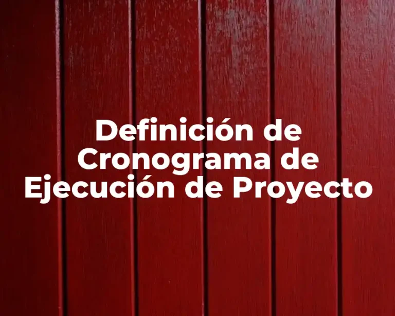 Definición de Cronograma de Ejecución de Proyecto