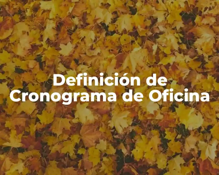 Definición de Cronograma de Oficina