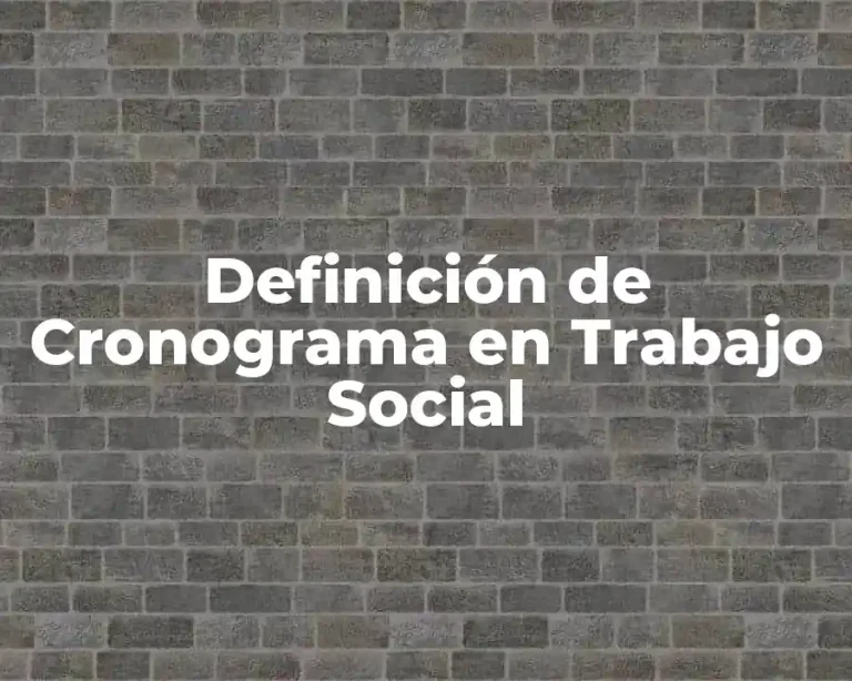 Definición de Cronograma en Trabajo Social