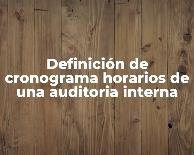 Definición de cronograma horarios de una auditoria interna