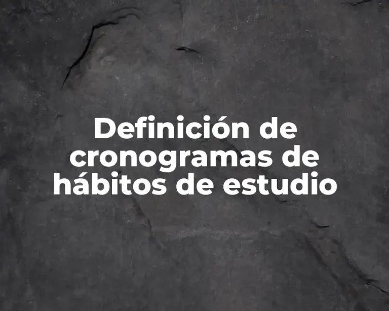 Definición de cronogramas de hábitos de estudio