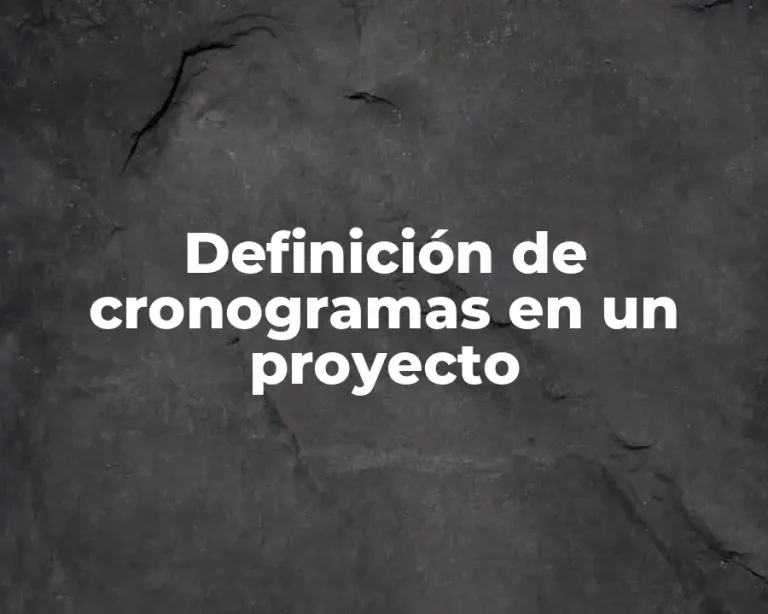 Definición de cronogramas en un proyecto