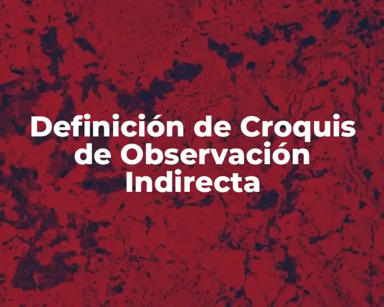 Definición de Croquis de Observación Indirecta