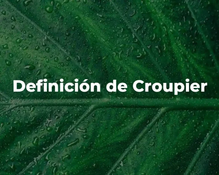 Definición de Croupier
