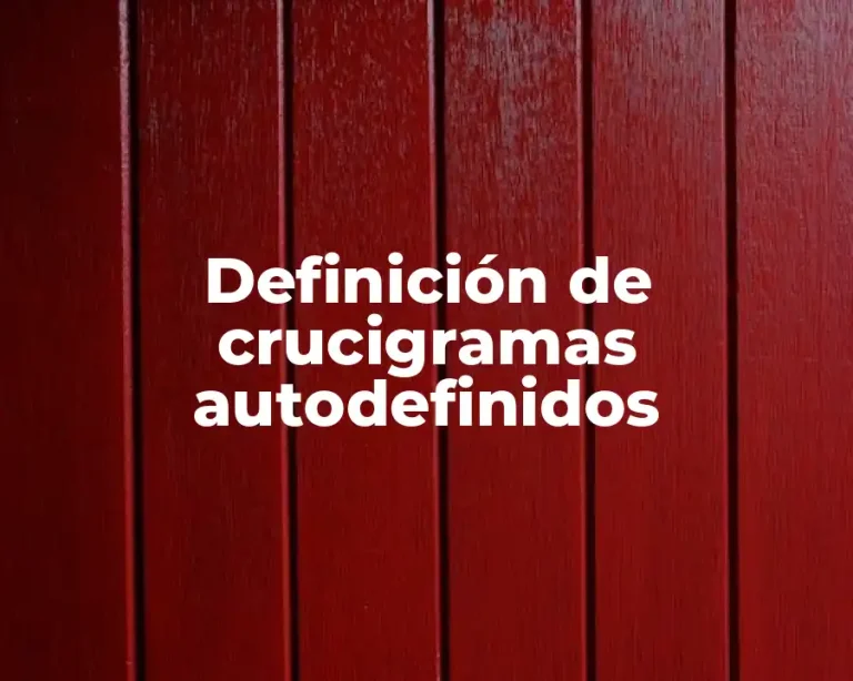 Definición de crucigramas autodefinidos