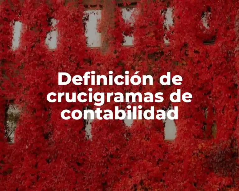 Definición de crucigramas de contabilidad