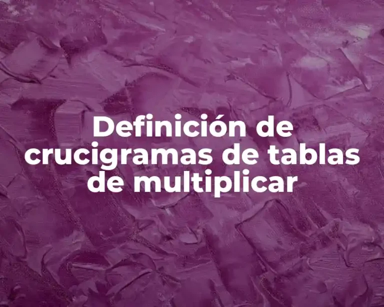 Definición de crucigramas de tablas de multiplicar