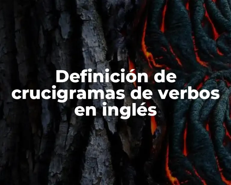 Definición de crucigramas de verbos en inglés