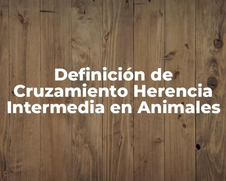 Definición de Cruzamiento Herencia Intermedia en Animales