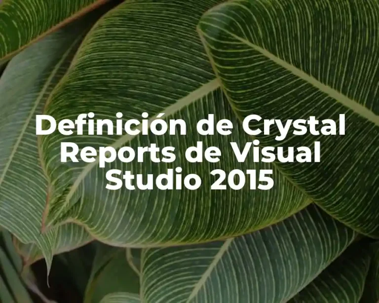 Definición de Crystal Reports de Visual Studio 2015