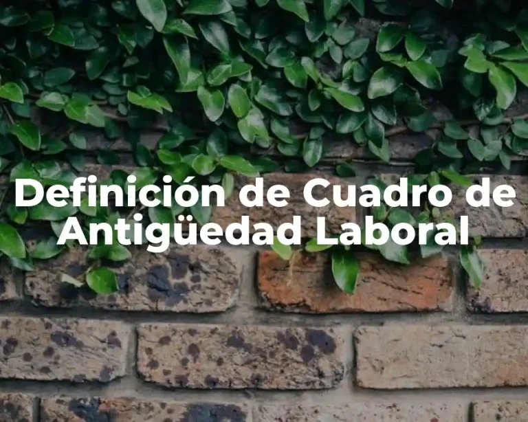 Definición de Cuadro de Antigüedad Laboral