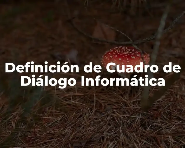 Definición de Cuadro de Diálogo Informática