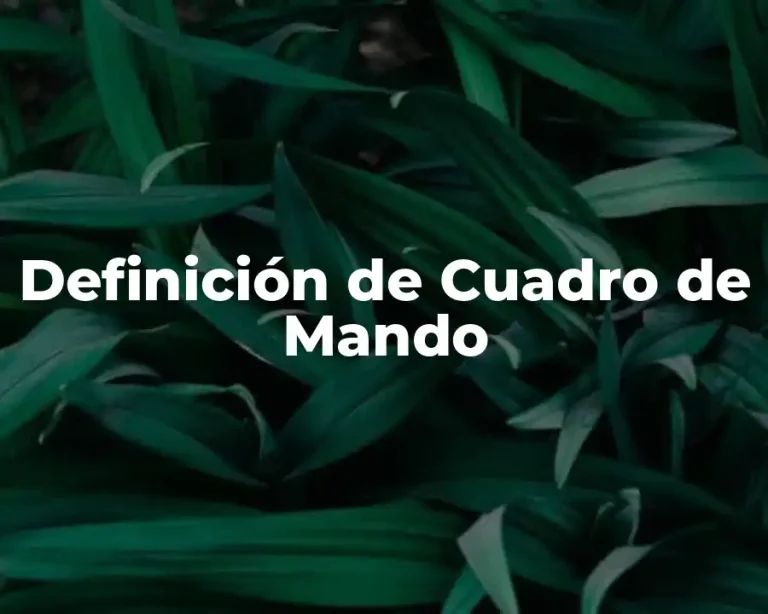Definición de Cuadro de Mando