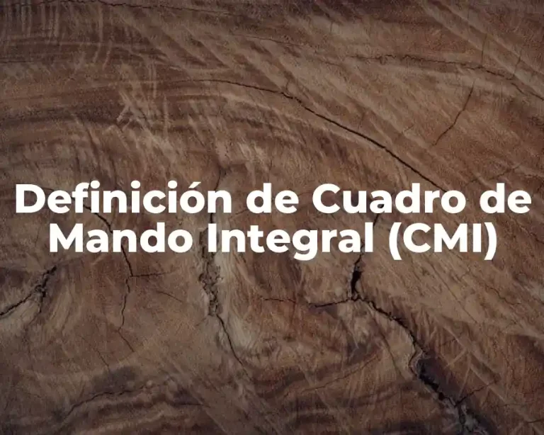 Definición de Cuadro de Mando Integral (CMI)