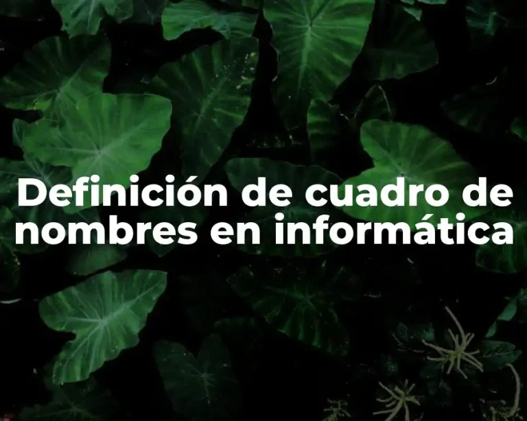 Definición de cuadro de nombres en informática