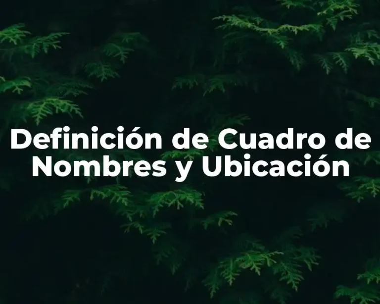 Definición de Cuadro de Nombres y Ubicación
