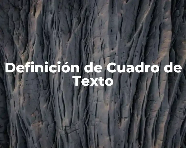 Definición de Cuadro de Texto