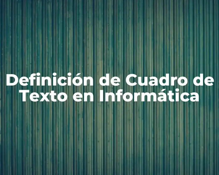 Definición de Cuadro de Texto en Informática