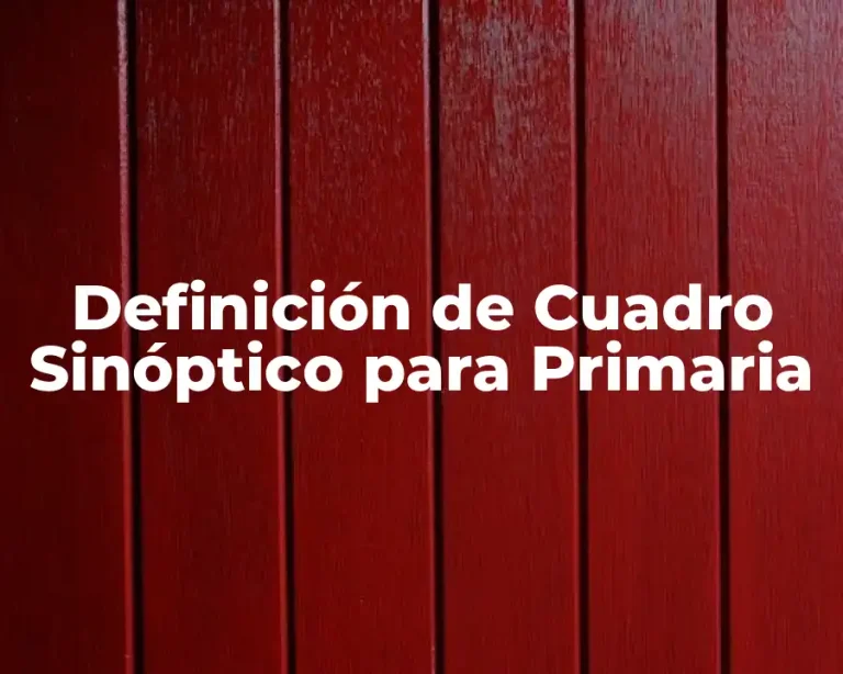 Definición de Cuadro Sinóptico para Primaria