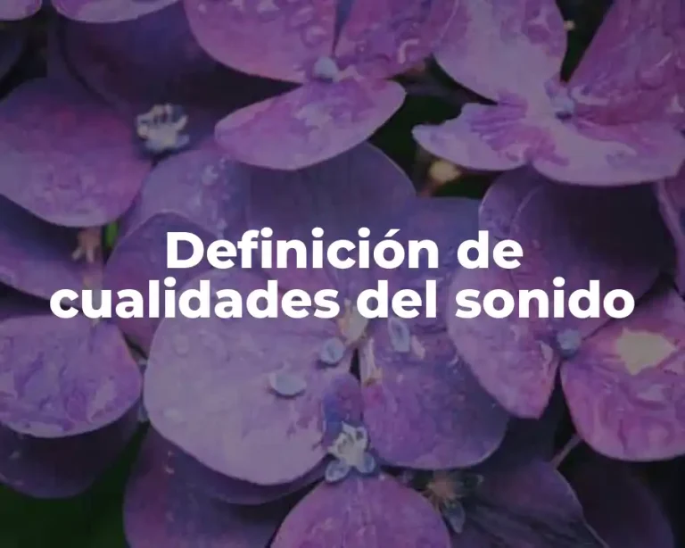 Definición de cualidades del sonido
