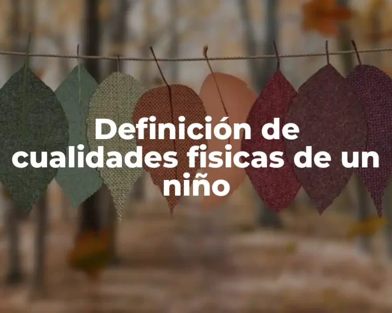 Definición de cualidades fisicas de un niño