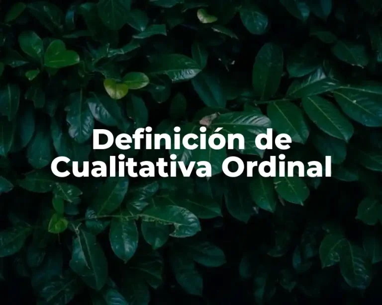Definición de Cualitativa Ordinal