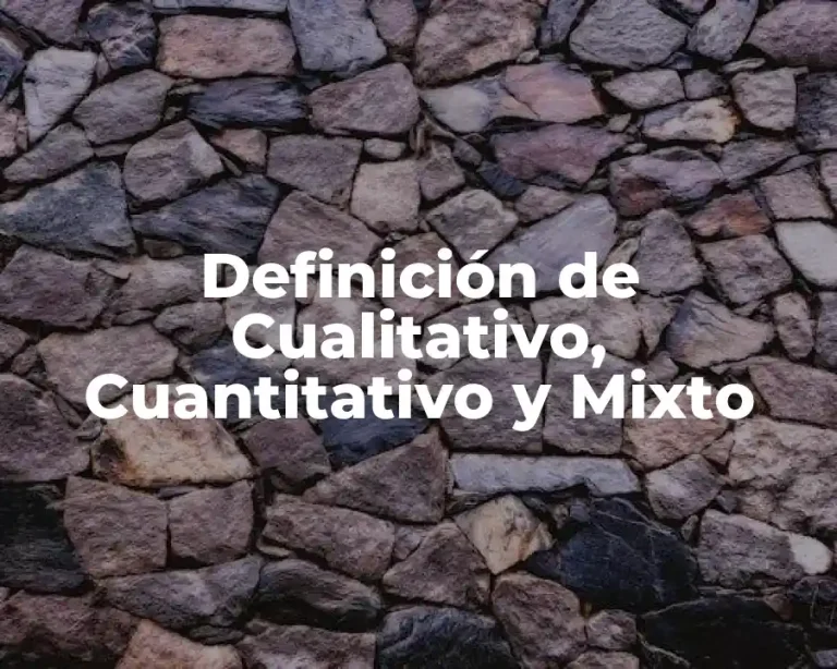Definición de Cualitativo, Cuantitativo y Mixto