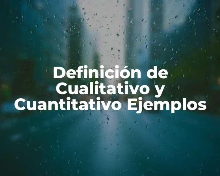 Definición de Cualitativo y Cuantitativo Ejemplos
