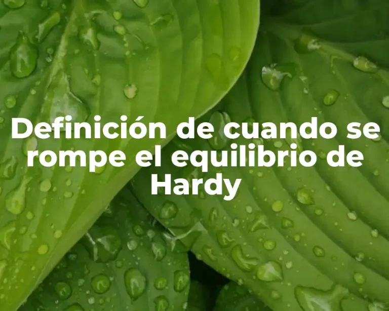 Definición de cuando se rompe el equilibrio de Hardy