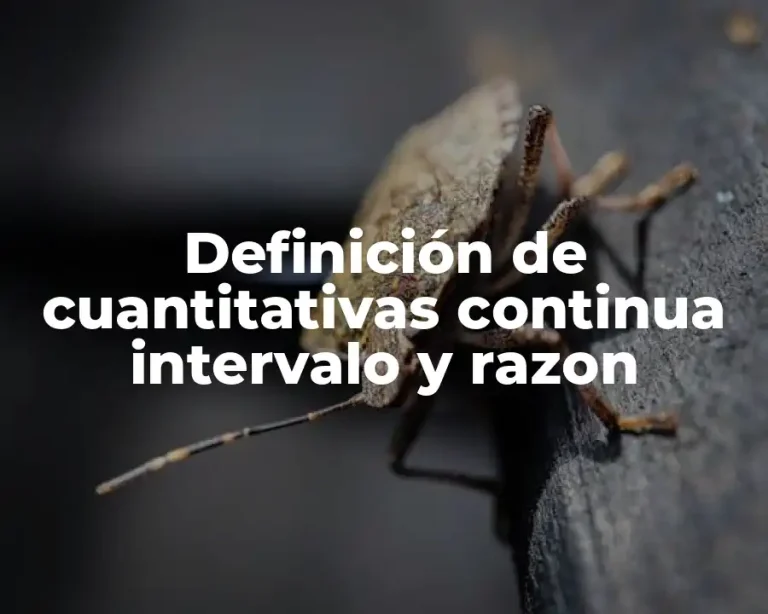 Definición de cuantitativas continua intervalo y razon