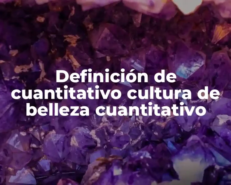 Definición de cuantitativo cultura de belleza cuantitativo