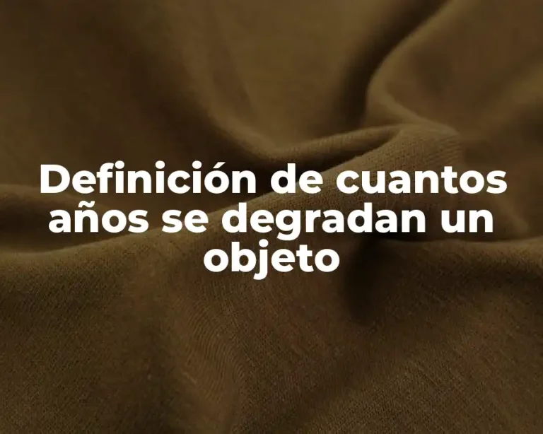 Definición de cuantos años se degradan un objeto