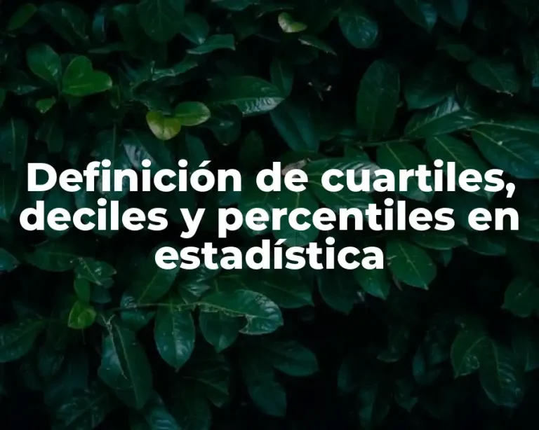 Definición de cuartiles, deciles y percentiles en estadística