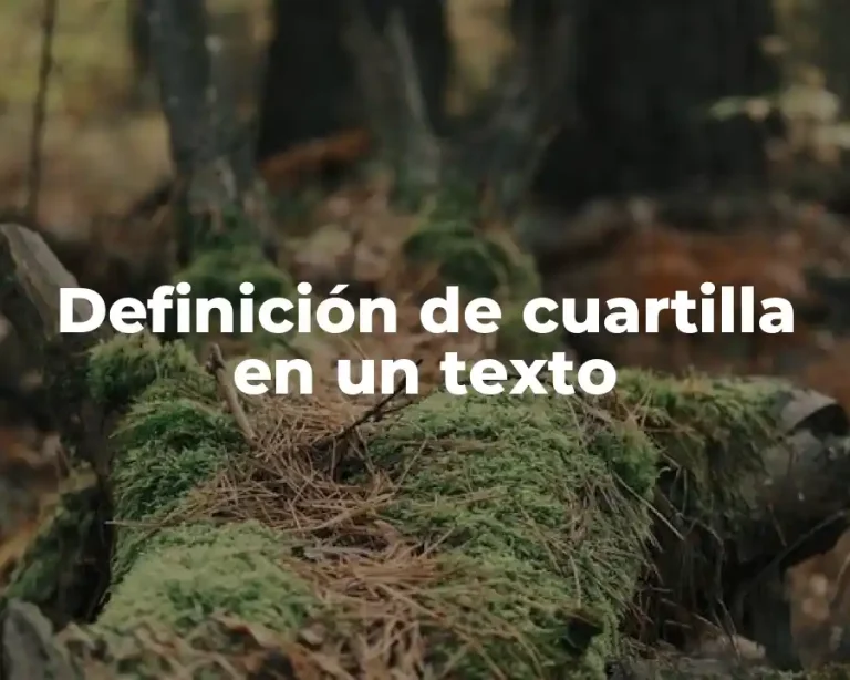 Definición de cuartilla en un texto