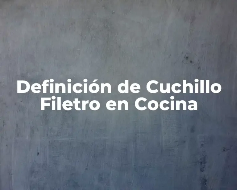 Definición de Cuchillo Filetro en Cocina
